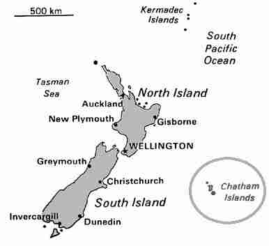 Chatham Island location map